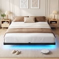 thumbnail image 1 of Bexfil King Size LED Floating Bed Frame with Remote Control and Charging Station, No Box Spring Needed, Easy to Assemble, 1 of 9
