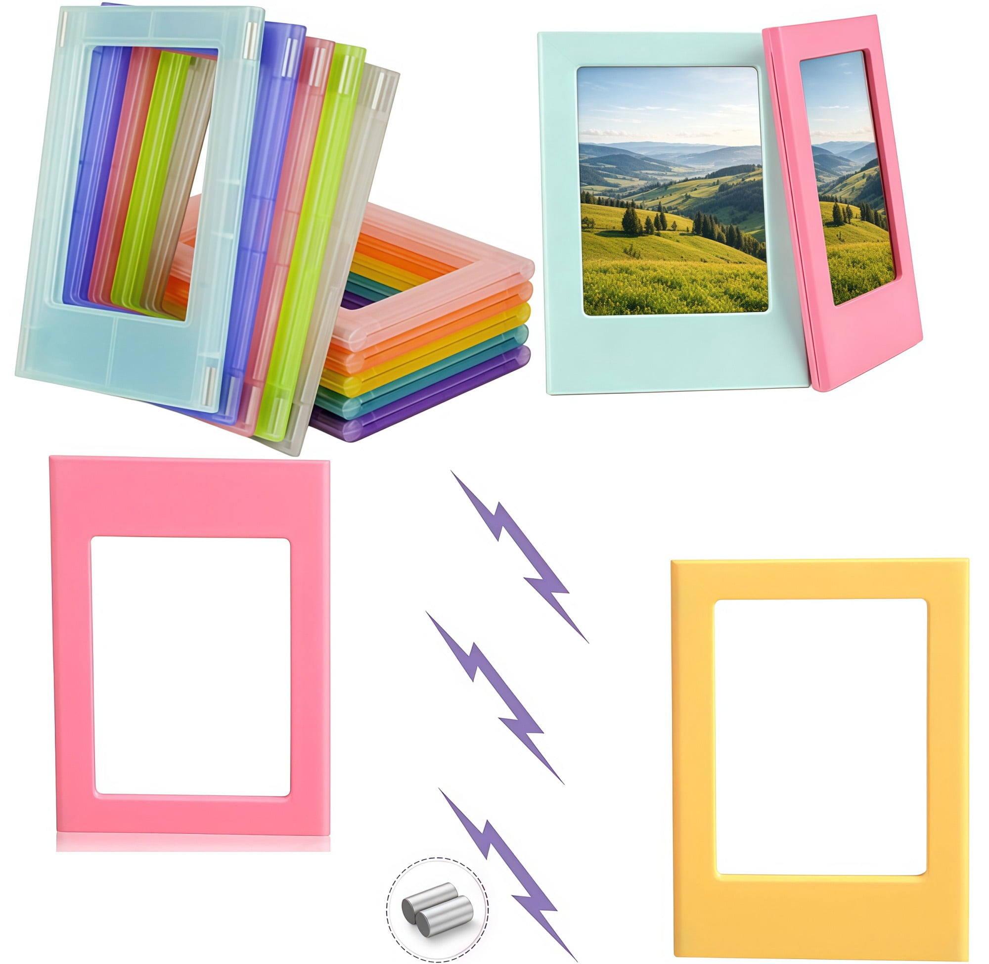 nekkoHeracles旅行フォトフレーム　brightwin 2gether Bexikou, Magnetic Picture Frame, 2x3 inch, Reusable Whiteboard