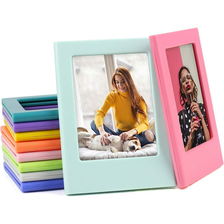 labphant 10 Pack 4x6 Inch Magnetic Picture Frames; Photo Pocket Frames with  White Borders for Fridge