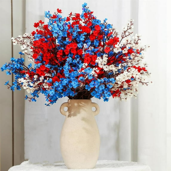 Bexikou 10Pcs Artificial Flowers,Fake Babys Breath Bouquet,Fake Flowers Plants Decor Silk Flower Bulk for Vase Home Wedding Indoor Outdoor Centerpiece Table Party Spring Decorations