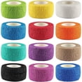 thumbnail image 1 of Bexikou 12 Pack 1 in x 5 Yards Cohesive Bandage, Self Adhesive Bandage Wrap, Elastic Self Adherent Wrap, Self Stick Vet Tape for Athletic, Wrist, Ankle, Knees, Pets (Mixed Colors), 1 of 7