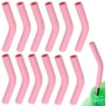 thumbnail image 1 of Bexikou 12 Pcs Reusable Metal Straw Covers,Silicone Straw Tips,Soft Reusable Straws Tips,Pink Food Grade Straws Tips CoversFit for 8mm/0.31"Stainless Steel Straws, 1 of 6