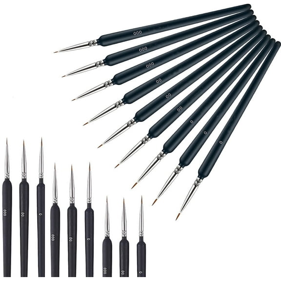 Bexikou 18Pcs Fine Detail Paint Brush,Micro Artist Acrylic Paints Brush Set,Miniature Small Thin Painting Brushes Drawing Brushes for Art Acrylic Watercolor Oil Gouache(0,00,000)