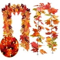 thumbnail image 1 of Bexikou 2 Pack 5.6ft 30 LED Maple Leaf Garland String Lights,Artificial Fall Leaves Vine Decorations,Fake Plant Garland,Party Decor LED Lights for Home Garden Wall Doorway Fireplace Backdrop, 1 of 8
