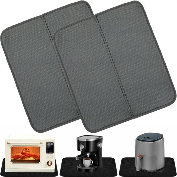 Bexikou 2 Pack Absorbent Dish Drying Pad for Kitchen Counter, Microfiber Dish Drying Mat,15.74 x 17.72 inch Absorbent Dish Drainer Mats for Countertops Sinks Draining Racks
