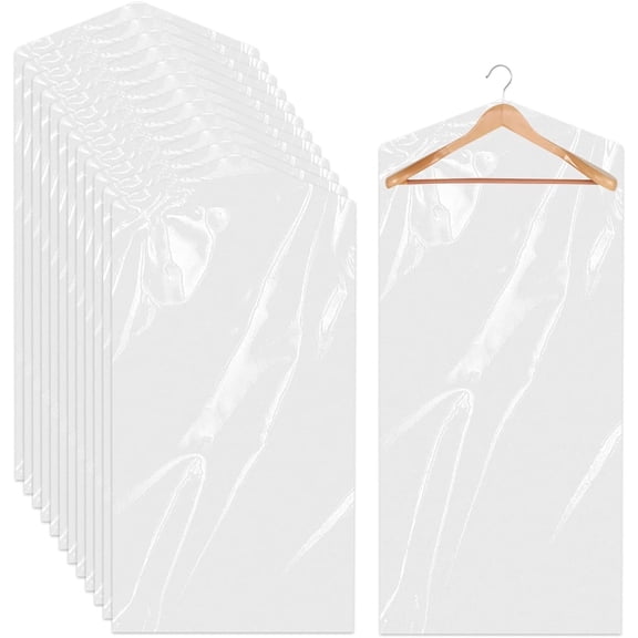 20 Pack Clear Garment Bags,Bexikou Plastic Clothes Covers for Dry Cleaner,Hanging Clothes Bags Dry Cleaning Bags Dust-Proof Garment Protector Covers for Shirt Jacket Suit Sweater