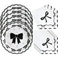 thumbnail image 1 of Bexikou 20 Pcs Black Bow Birthday Party Supplies Include Bow Plates Napkins Disposable Tableware Set Birthday Party Paper Plates,Napkins for Girls Wedding Bridal Baby Shower Serve 20 Guest, 1 of 5