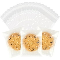 Bexikou 200 PCS Cellophane Bags- 5.5x 5.5 cm Self Adhesive Small Plastic Packaging Bag,Clear Frosted Cookie Bags Party Favor Candy Bags