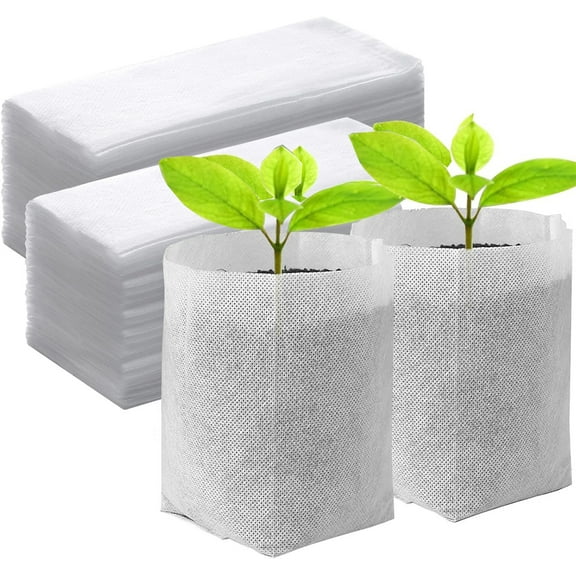 Bexikou 200 Pcs 5.5"x6.3" Plant Grow Bag,Plant Nursery Pouches, Flower Seedling Starter Container Bags Nursery Bags for Seed Starting, Soil Transplant, Home Garden Supply