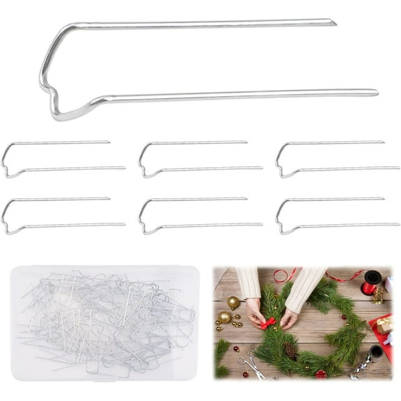 Bexikou 200Pcs Floral Pins,1.7 Inch Plant Pins,U Shape Greening Pins, Floral Pins for Foam,Plant Pins for Climbing Plants, Straw Wreaths, Flower, Plant, Holiday Arrangements, Craft Projects