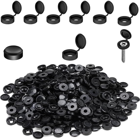Bexikou 200Pcs Plastic Screw Caps Plastic Hinged Screw Cover Caps,Folding Screw Cover Cap Screw Head Protector Caps for M4 M5 Screws for Covering Screw Heads, Screw Protection