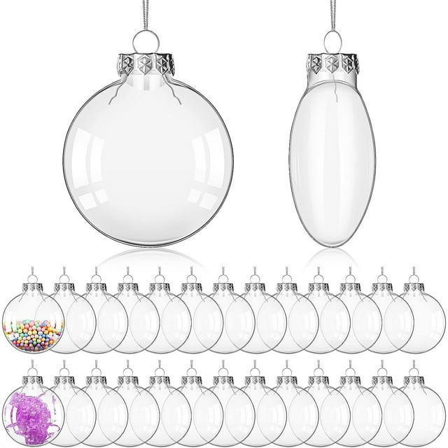Bexikou 3.15inch Clear Christmas Ornament Ball,Transparent Fillable
