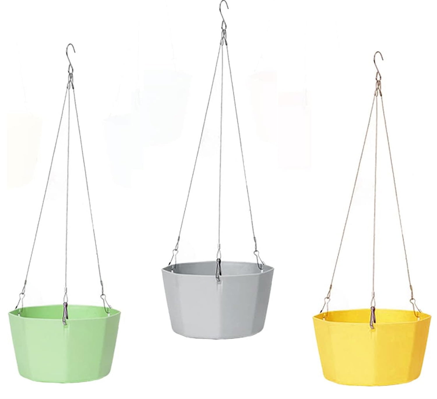 Bexikou 3 Pcs 6 inch Hanging Planter Pots,Round Hanging Plant Basket ...