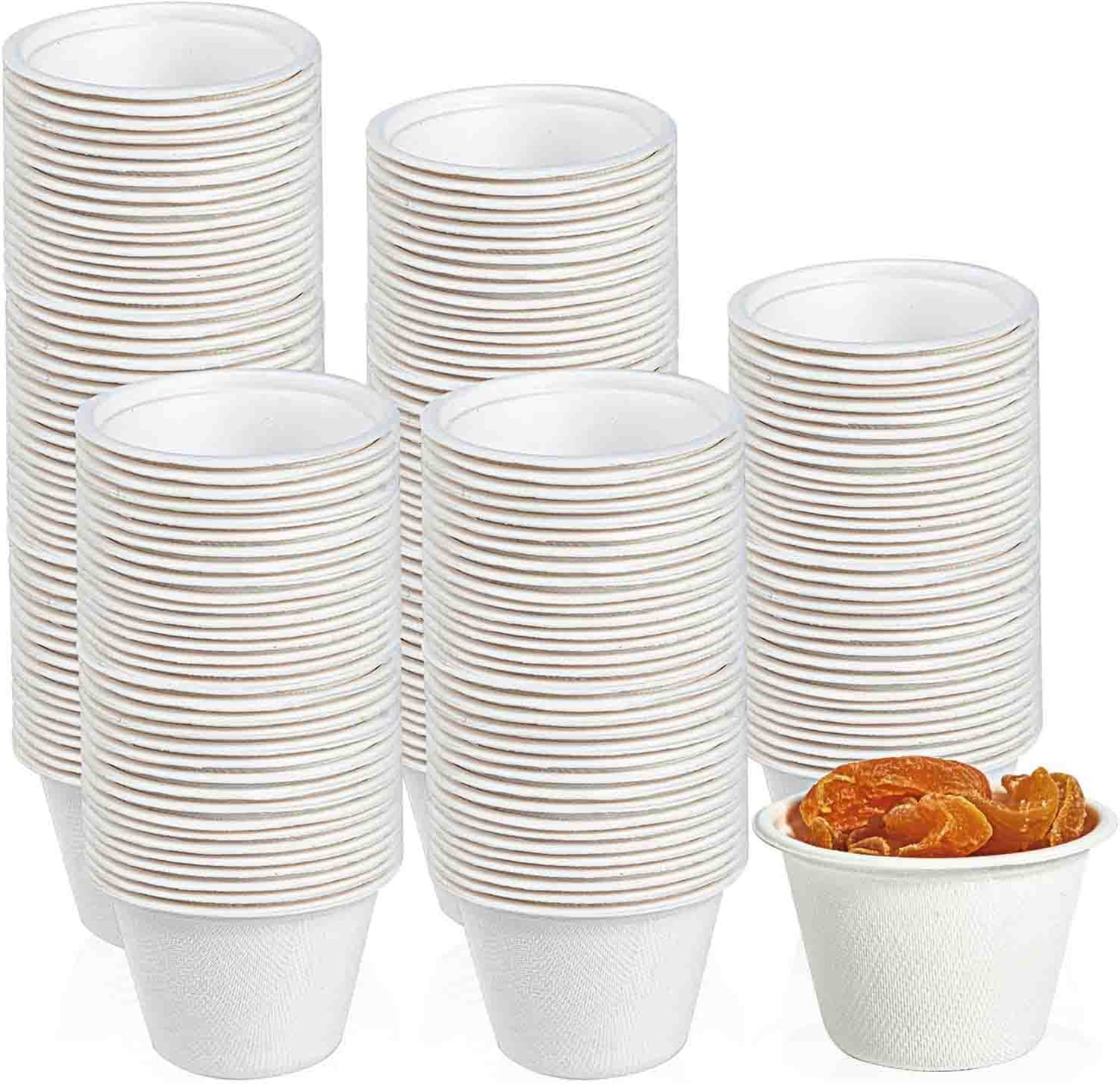 Bexikou 4 oz 100 Pack White Paper Souffle Cup Small Paper Cups for