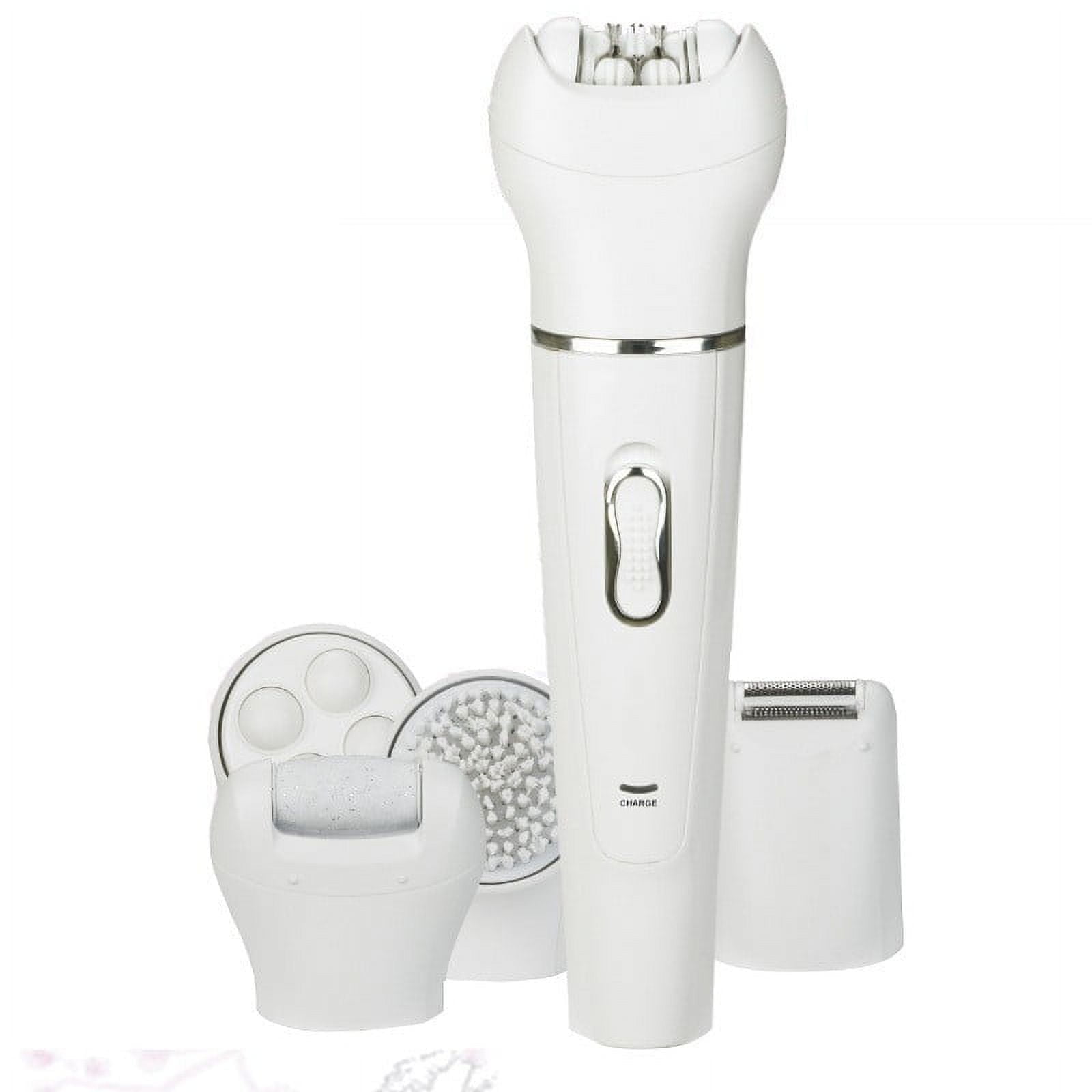 Bexikou 5 in 1 Rechargeable Electric Face Epilator with Body Trimmer, Facial Massager, Shaver, Pedicure, Cleaning Brush and Epilator Waterproof for Women