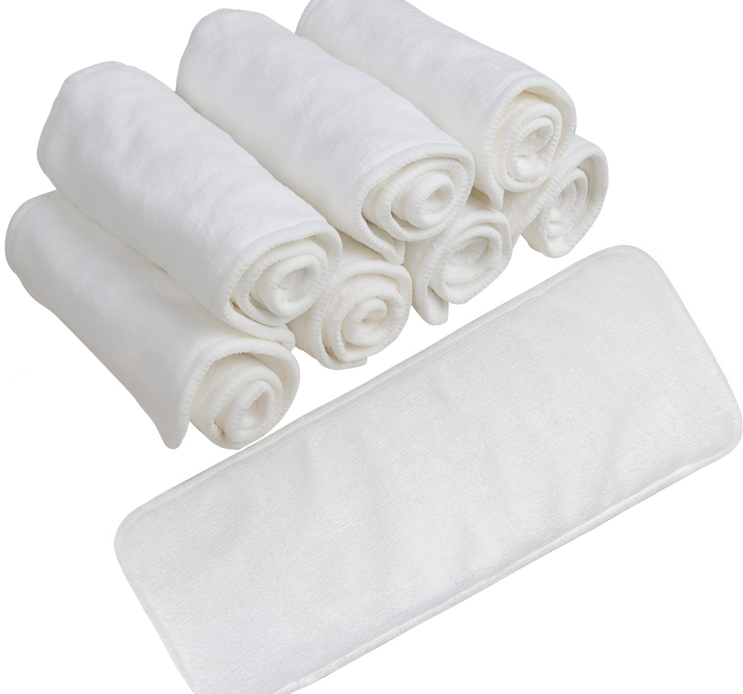 Bexikou 6 Pack 4-Layer High Absorbent Cloth Diaper Inserts, Leak-Proof Inserts, Reusable Breathable Microfiber Liners for Baby