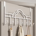 thumbnail image 1 of Bexikou 7-Hook Over The Door Hanger, White Metal Towel Coat Hook, Decorative Wall Hook for Bag/Robe/Bathroom/Bedroom, 1 of 7