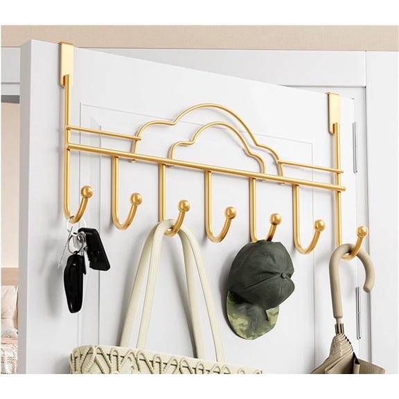 Bexikou 7 Hooks Over The Door Coat Rack, Over Door Hanger Organizer for Entryway, Bathroom, Bedroom, Closet, Laundry Room, Office, Dorm Room