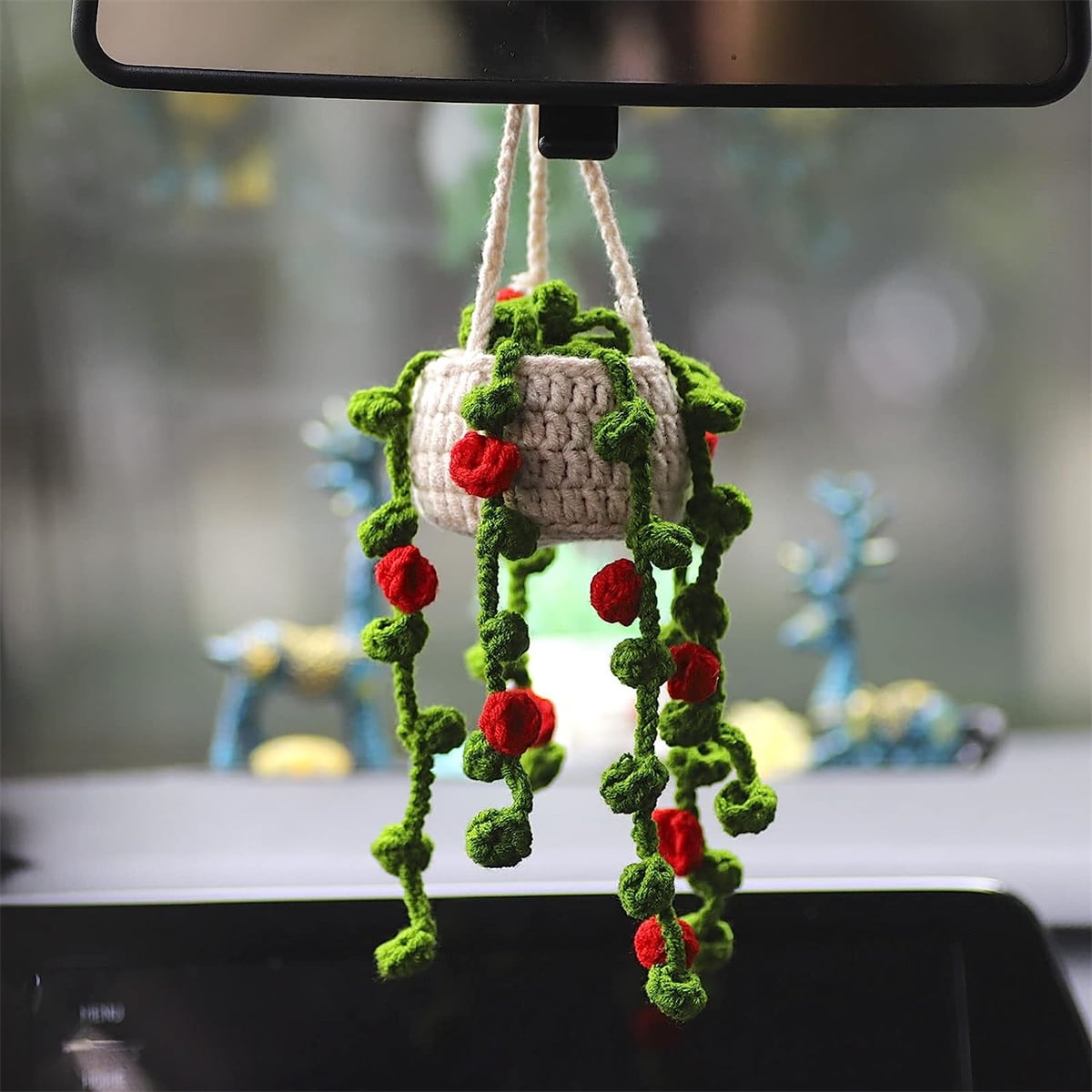 Bexikou Crochet Hanging Plant for Car,Car Mirror Hanging Accessory Cute Car  Plant Accessories, Knitted Plant Car Mirror Hanger,Car Plant Crochet  Hanging Basket - Walmart.com