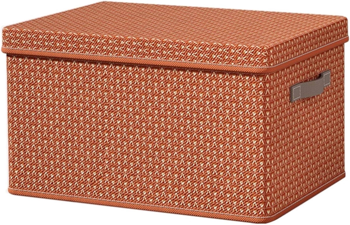Bexikou Large Collapsible Storage Bin with Lid, Decorative Box, Cube, Organizer,Reusable Container for Home Office Shelf Closet Toys Clothes Sundries