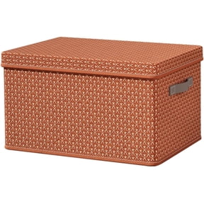 Bexikou Large Collapsible Storage Bin with Lid, Decorative Box, Cube, Organizer,Reusable Container for Home Office Shelf Closet Toys Clothes Sundries