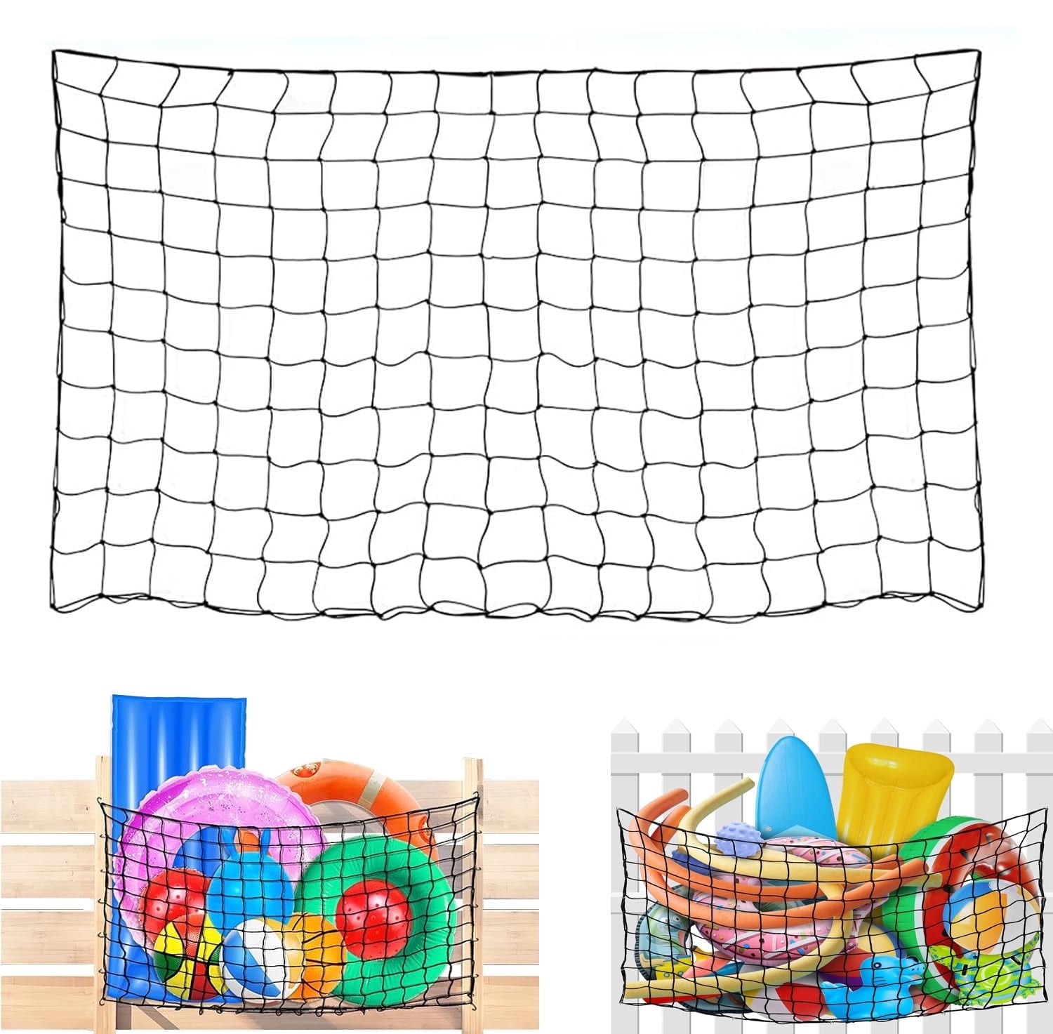 Bexikou Pool Float Holder,Large Pool Float Storage Net Bag, Hanging Pool Toy Storage Organizer,Swimming Pool Accessories Toy Organizer for Pool Fence and Beach