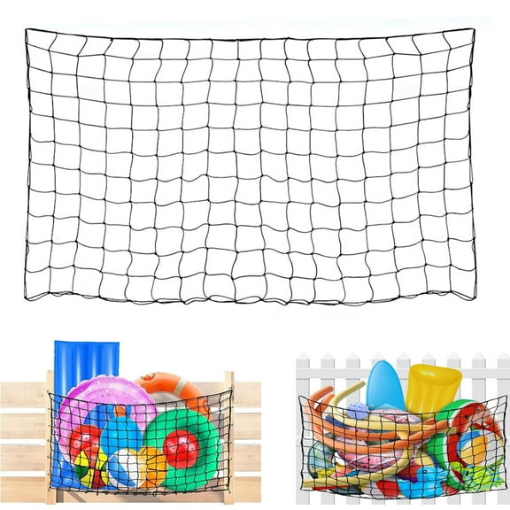 Bexikou Pool Float Holder,Large Pool Float Storage Net Bag, Hanging Pool Toy Storage Organizer,Swimming Pool Accessories Toy Organizer for Pool Fence and Beach