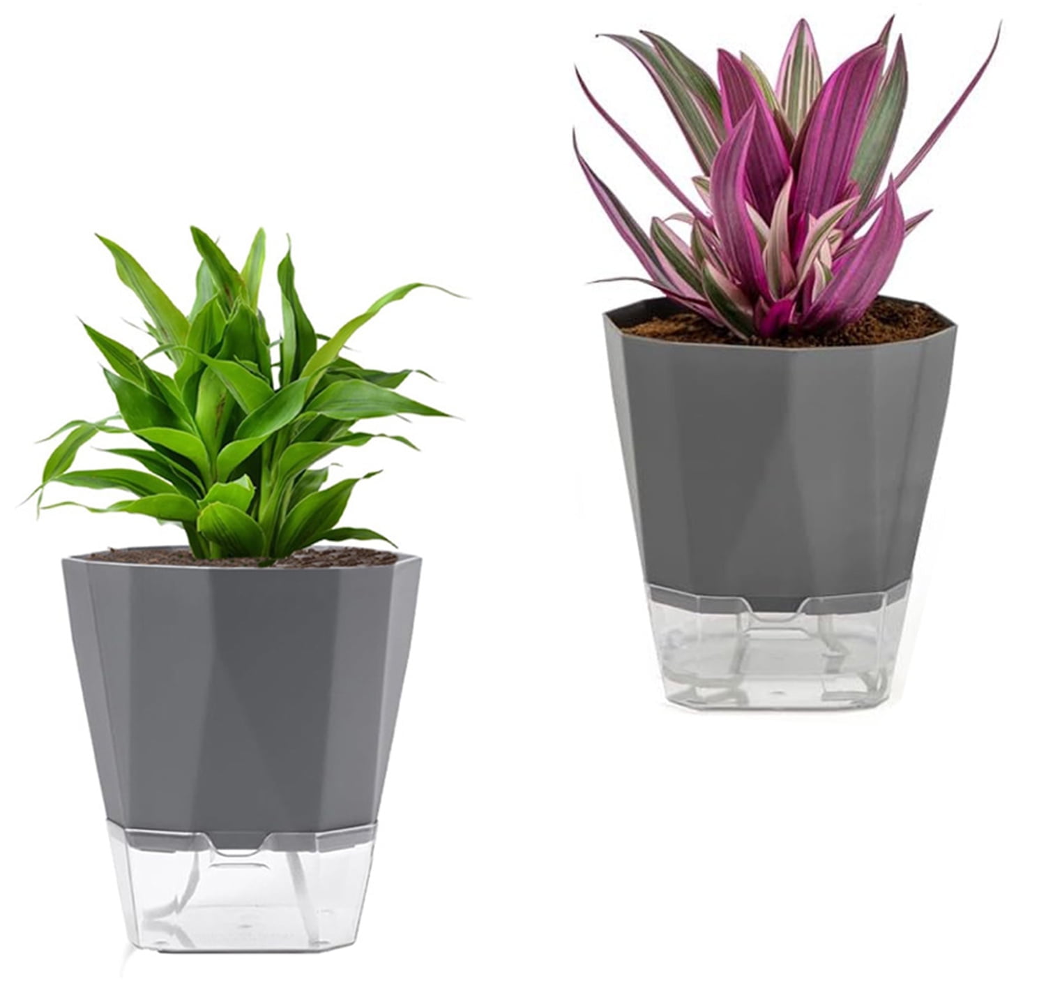 Bexikou Self Watering Plant Pots,Plastic Planters with Drainage Holes ...