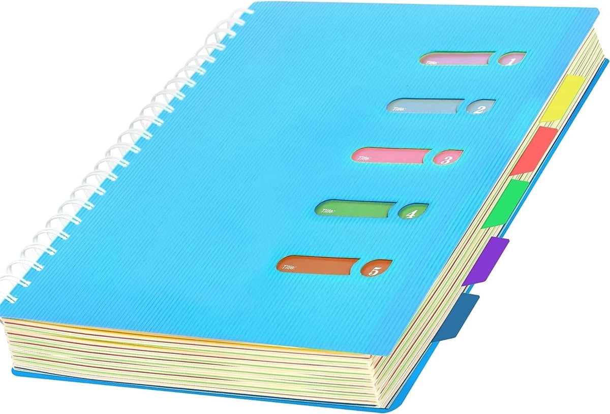 Bexikou Notebook, B5 Large 5 Subject Notebook, 240 Pages,College Notebooks , Thick Lined Journal Notebook for Women Men Work Office Writing