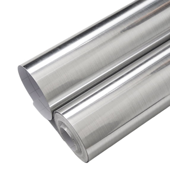 Bexikou Stainless Steel Contact Paper, 15.75 x 78.7 Inch Metallic Self Adhesive Removable Wallpaper, Waterproof Cabinet Liner Vinyl for Kitchen Countertop Cabinet Furniture Decor