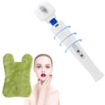 thumbnail image 1 of Bexikou USB Rechargeable Wand Massager and Jade Gua Sha Scraping Massage Tool , Personal Massager with 10 Vibrating Patterns Body Massager for Face,Neck, Body Muscle Relaxing and Relieve, White, 1 of 8