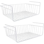 Bexikou Under Shelf Storage Basket Cabinet Organizer, with 2 Baskets, Black, 2 Pack