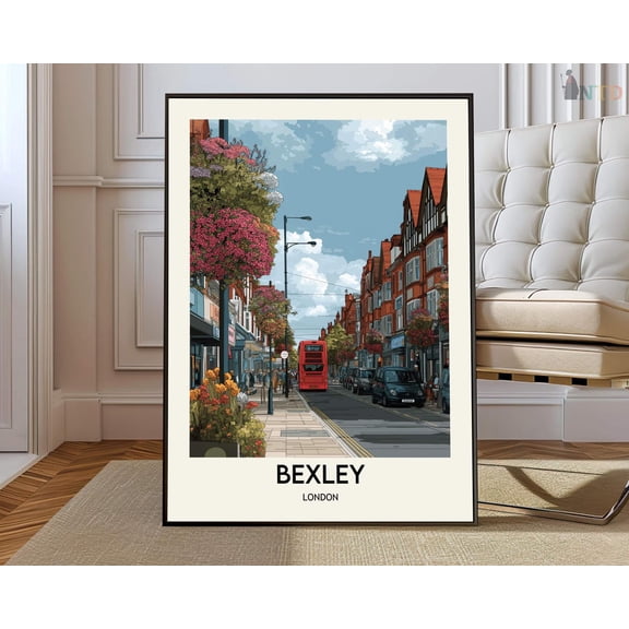 Bexley London Borough Poster, Stretched Canvas 8x10in