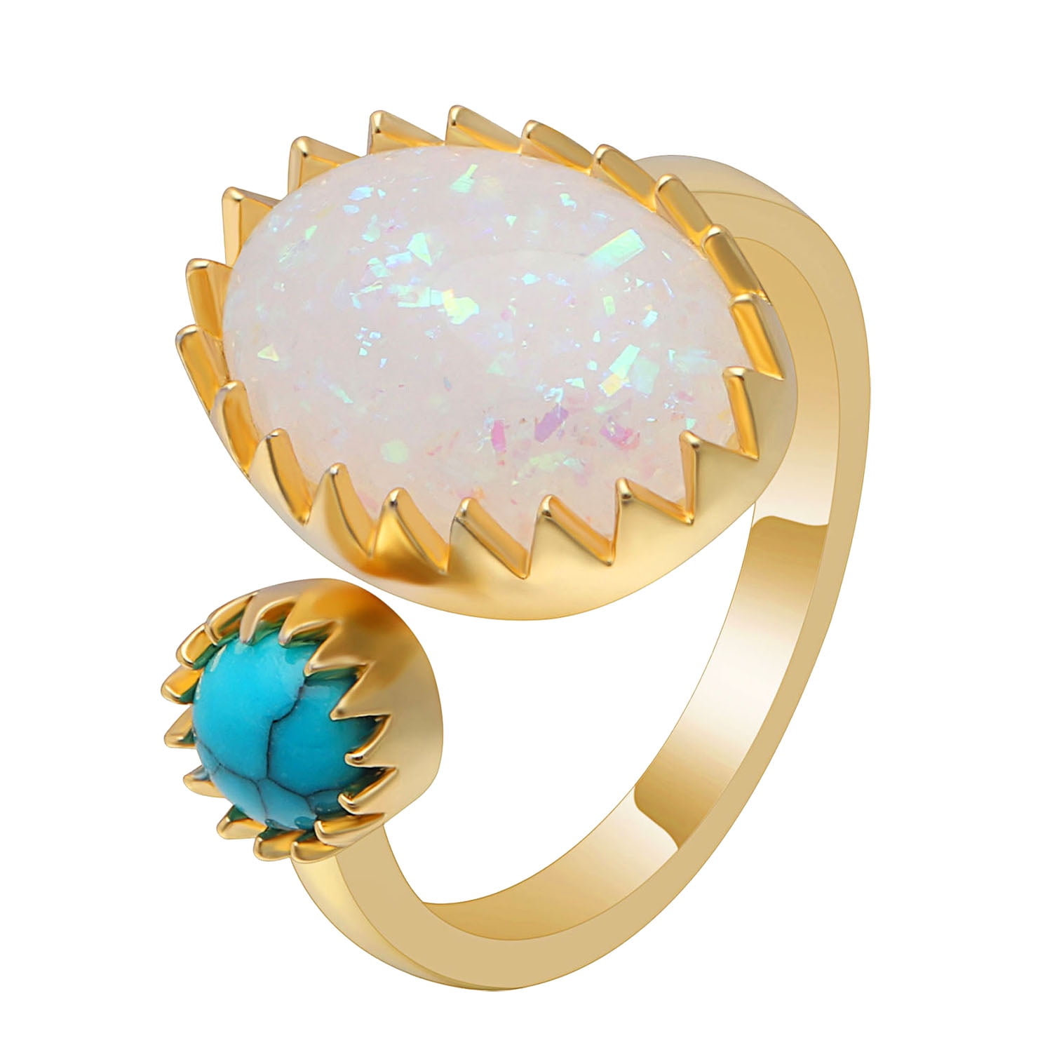 Custom Engraved Horseshoe Turquoise Ring – Sterling Silver Bohemian Ring For Women, Good Luck Gift, Personalized - View #10