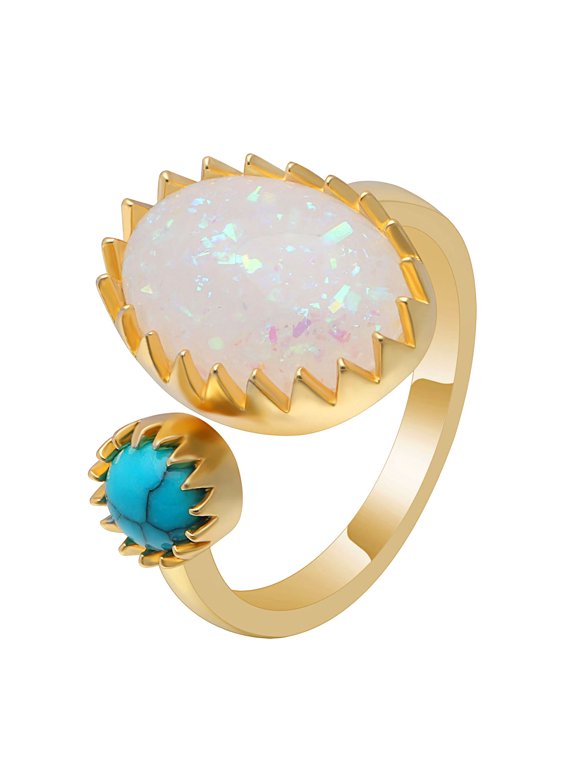 Bexley Simulated Oval Fire Opal Turquoise Ring Womens Ginger Lyne Collection