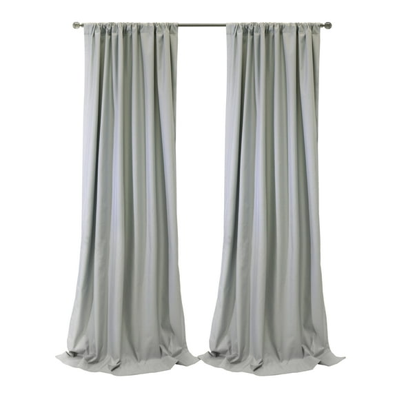 Bexley Total Blackout Thin Vertical Linear Texture Dual Header(Back Tab/Rod Pocket) Curtain Panel 52" x 108" in Grey