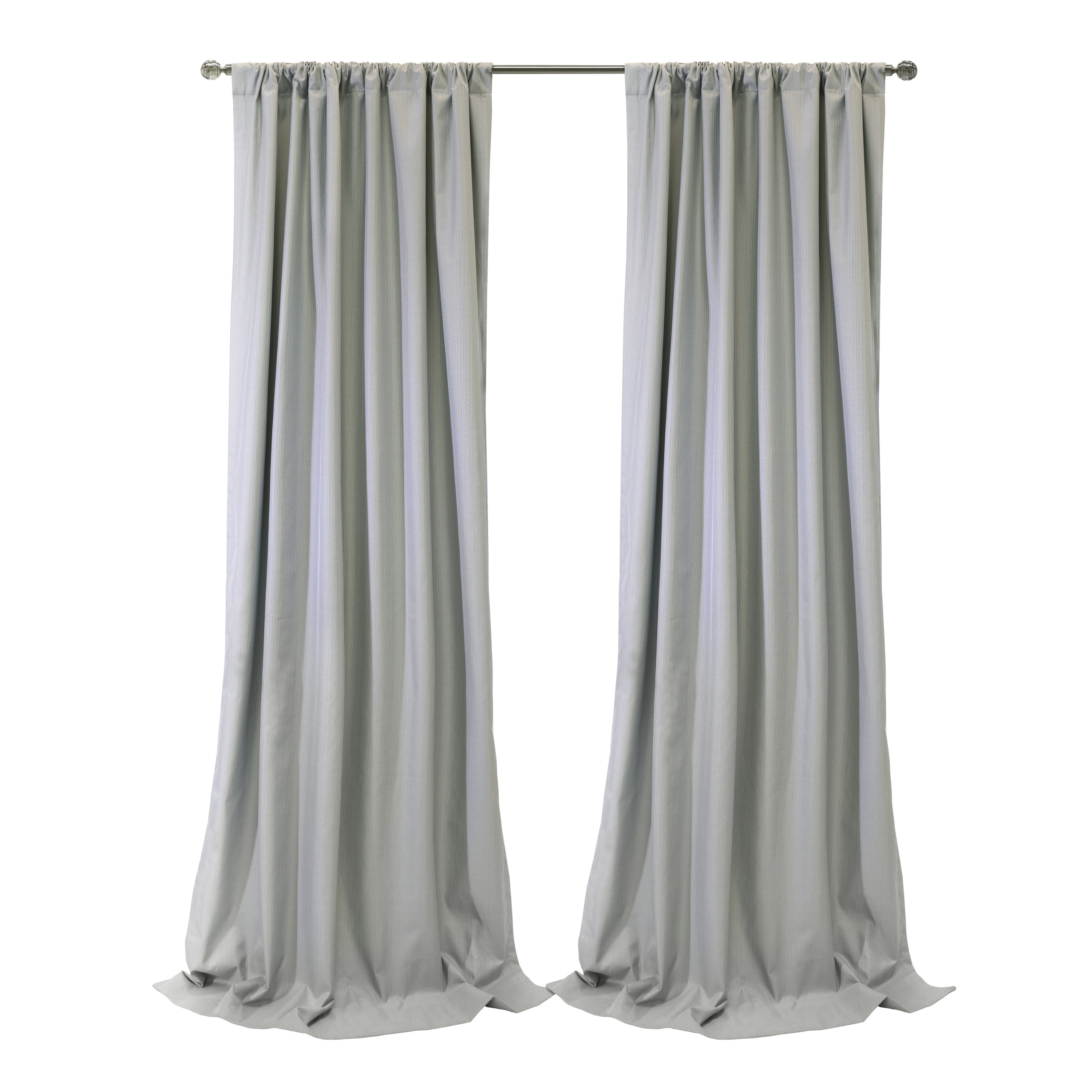 Bexley Total Blackout Thin Vertical Linear Texture Dual Header(Back Tab/Rod Pocket) Curtain Panel 52" x 95" in Grey