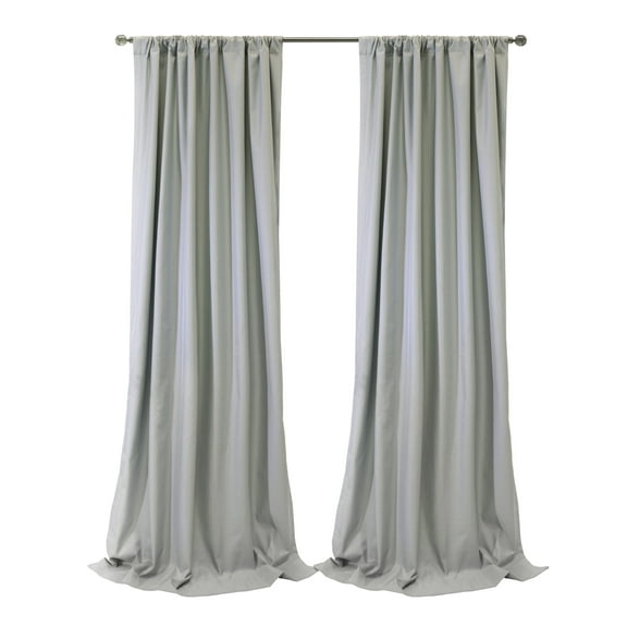 Bexley Total Blackout Thin Vertical Linear Texture Dual Header(Back Tab/Rod Pocket) Curtain Panel 52" x 95" in Grey
