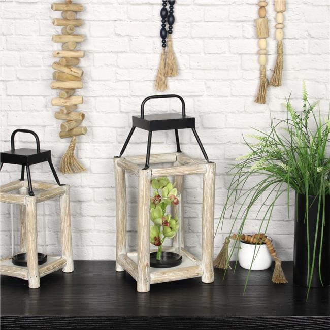 Bexley White Toned Wooden Bar Decor Lantern, Large - Walmart.com