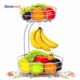 thumbnail image 1 of Bextsrack 2 Layer Disassembly Fruit Basket with Banana Holder for Countertop for kitchen-(Silver), 1 of 7