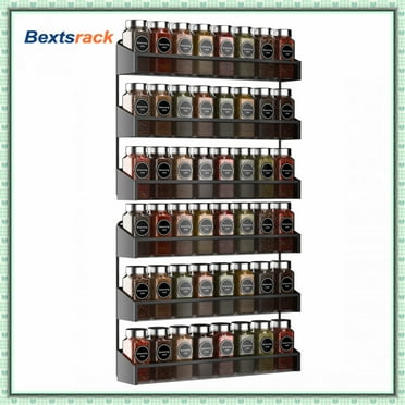 Bextsrack 2 PCs 3 Tiers Spice Rack Organizer for Cabinet Door in Home,Black