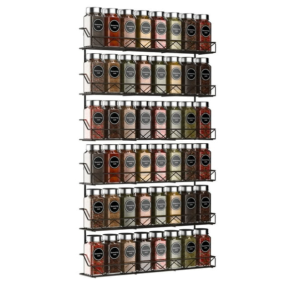 Bextsrack 2 Pack Spice Rack, 3 Tier Wall Mount Seasoning Jars Shelf Storage Organizer for Kitchen Pantry Door, Bronze