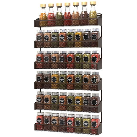 Bextsrack 2 Pack Spice Rack Organizer, Wall Mounted/Freestanding ...