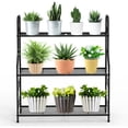 thumbnail image 1 of Bextsrack Plant Stand Rack 3 Tier Indoor Outdoor Multiple Holder Shelf,Black, 1 of 6