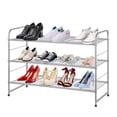 thumbnail image 1 of Bextsrack 3-Tier Stackable Shoes Rack Storage Shelf, Silver, 1 of 7