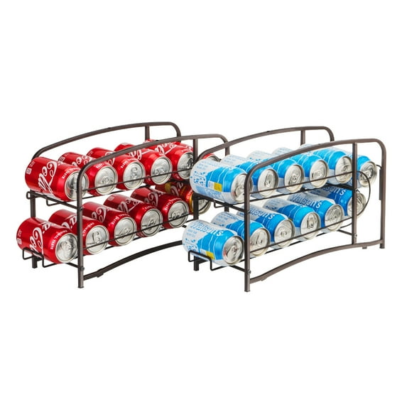 Bextsrack Can Rack Organizer Beverage and Canned Foods Hoom Decor Dispenser Rack for Refrigerator & Pantry, Bronze