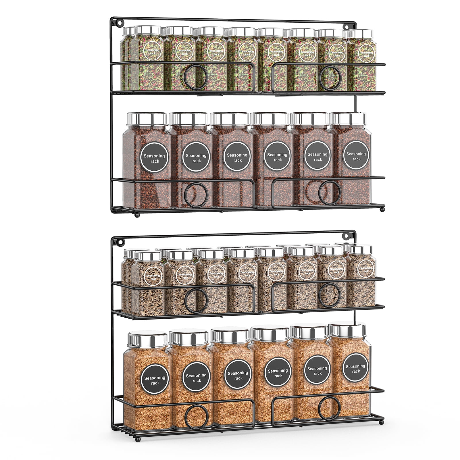 Bextsrack Spice Rack , Wire Grid Seasoning Rack Jars Storage Kitchen ...
