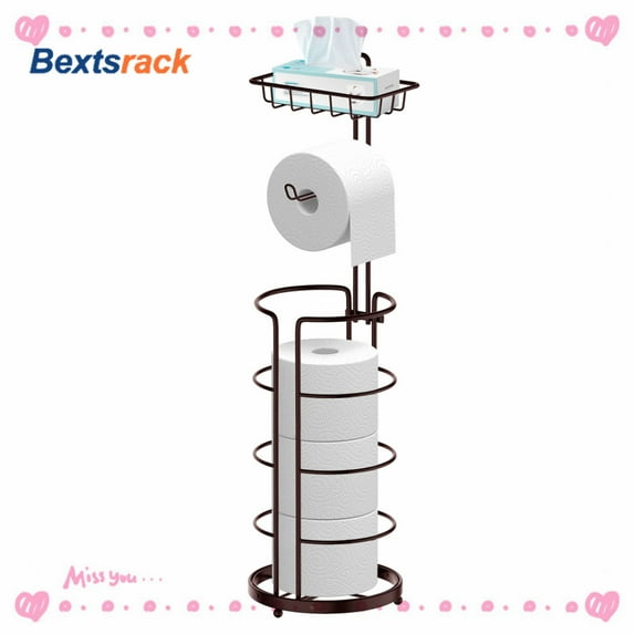 Bextsrack Toilet Paper Holder Stand in home, Bronze