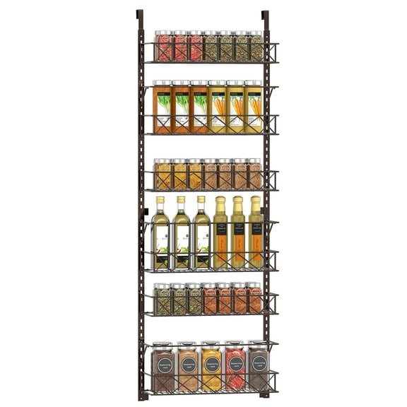 Bextsrack Wall Mount Spice Rack Organizer Height-adjustable Spice Shelf Storage Wall Spice Rack Hanging Spice Organizer in Home,(Bronze)