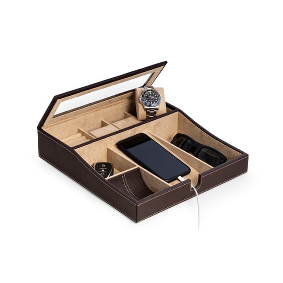 Bey Berk Brown Leather Valet Box